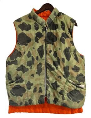 Vintage AMERICAN FIELD Reversible Nylon Camo & Neon Hunting Vest Men’s Size XL